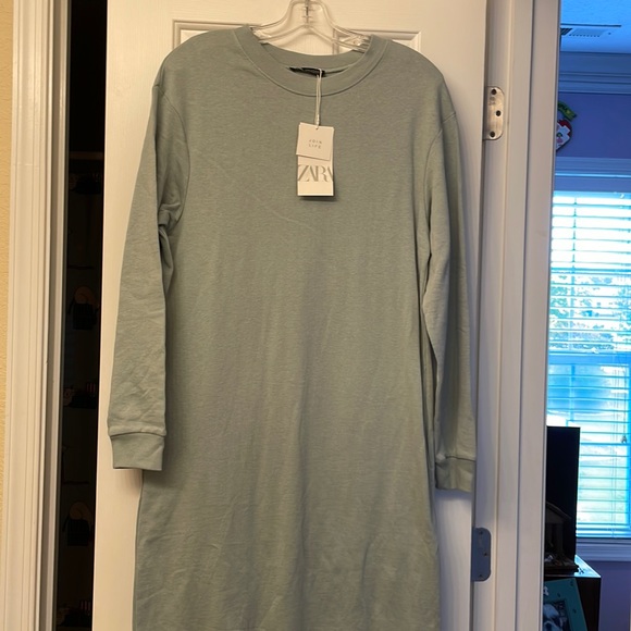 Zara | Dresses | Zara Long Sleeve Sweatshirt Dress Nwt | Poshmark